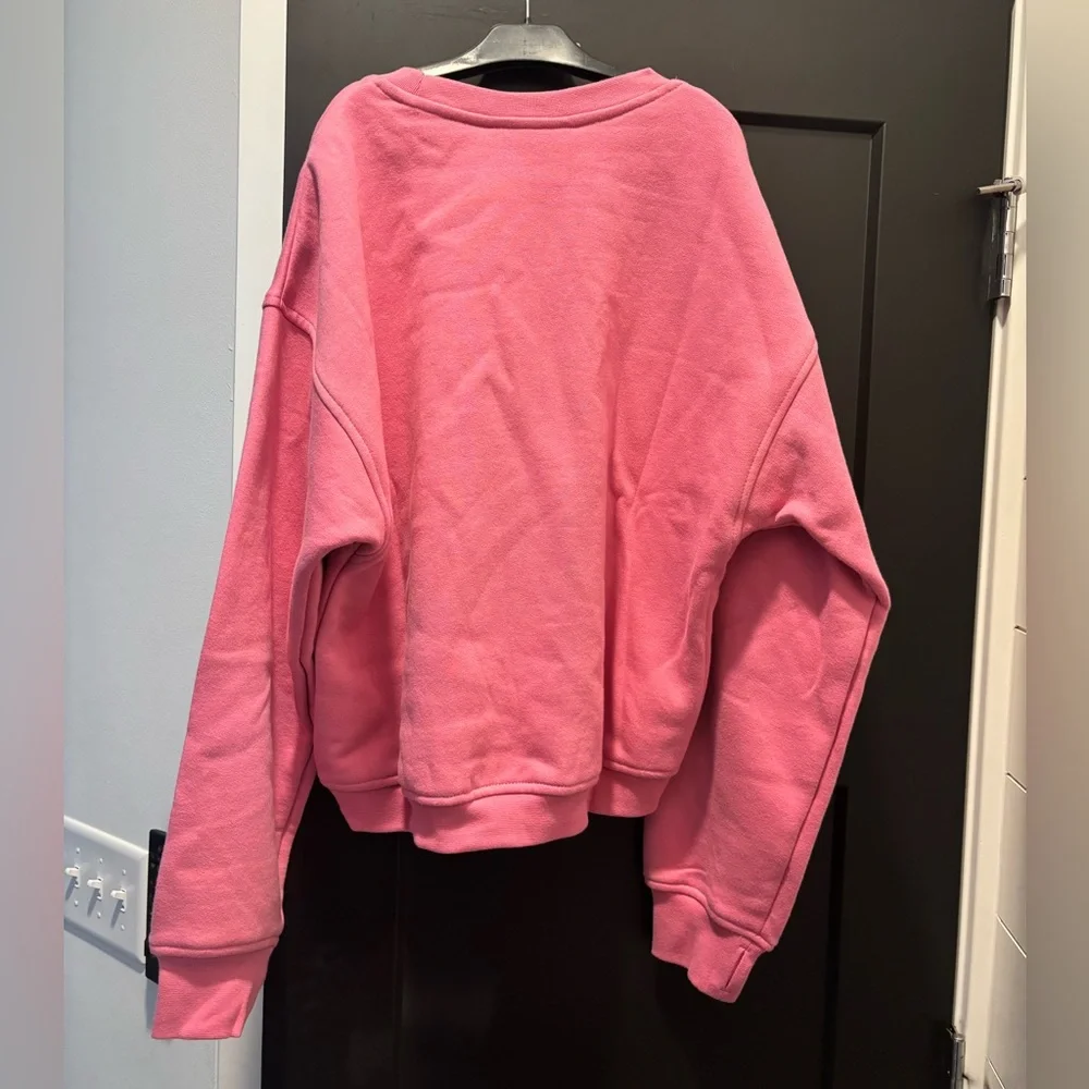 M. Fraise Bunny Hug Crew Neck Pullover Sweatshirt Fleece Long Sleeve Pink Medium - Picture 7 of 10